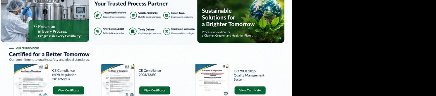Biotechnology process equipment